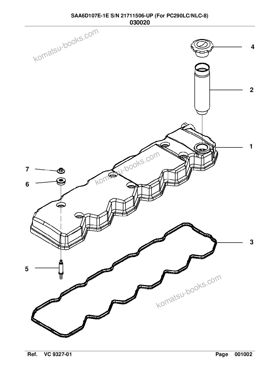 Komatsu SAA6D107E-1E S/N 21711506-UP (For PC290LC/NLC-8) Parts catalog cover Page 5