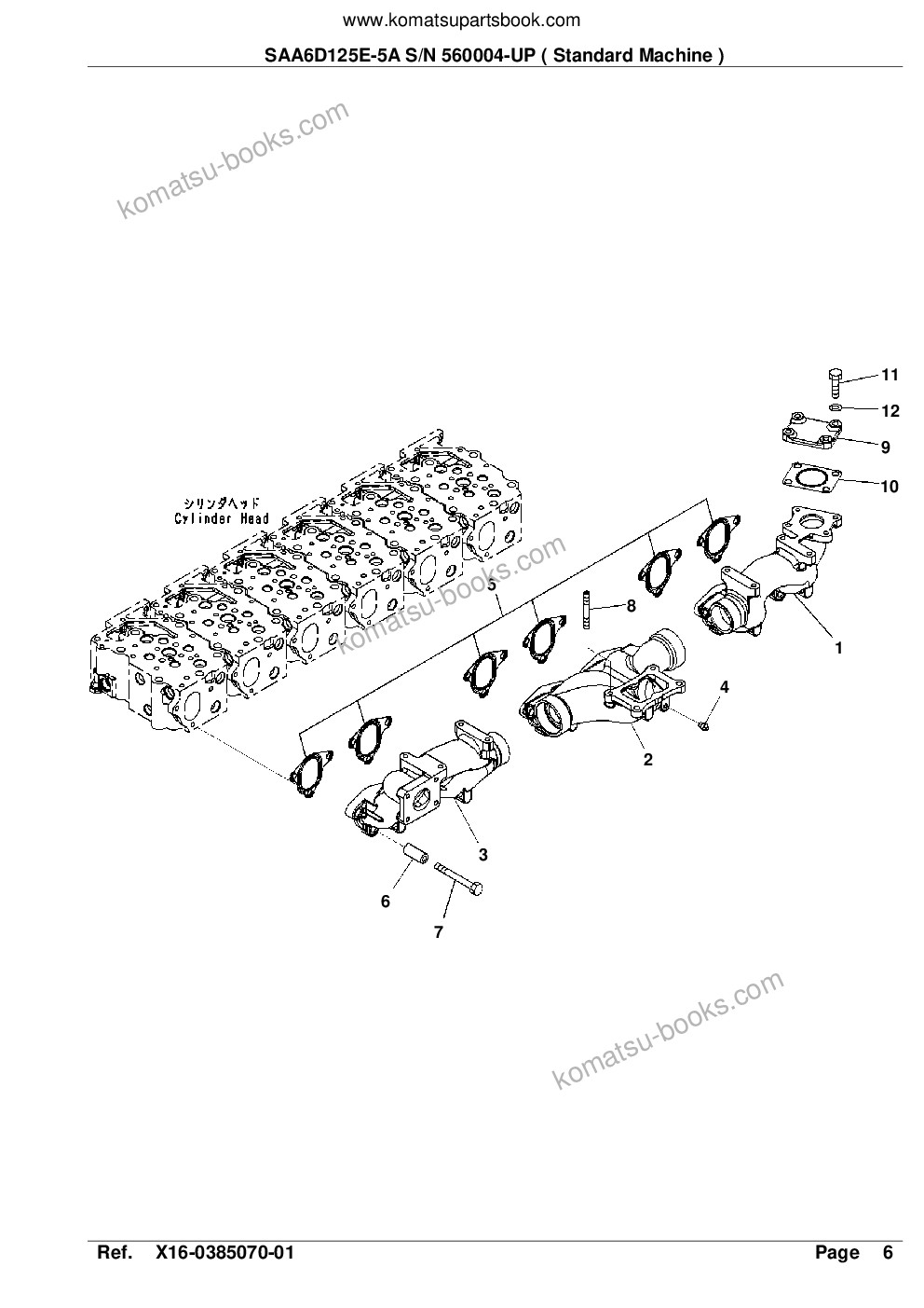 Komatsu saa6d125e-5a s/n 560004-up standard machine Parts catalog cover Page 9 Komatsu saa6d125e-5a s/n 560004-up standard machine Parts catalog cover Page 9