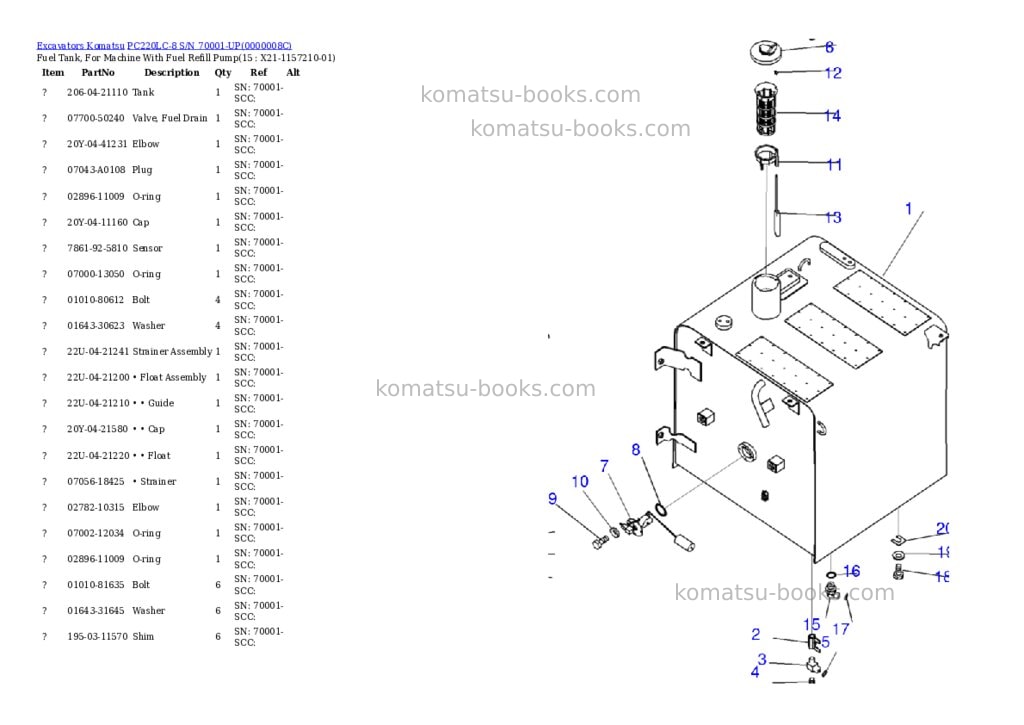 Komatsu pc220lc-8 s/n 70001-up ecot3 Parts catalog cover Page 10 Komatsu pc220lc-8 s/n 70001-up ecot3 Parts catalog cover Page 10