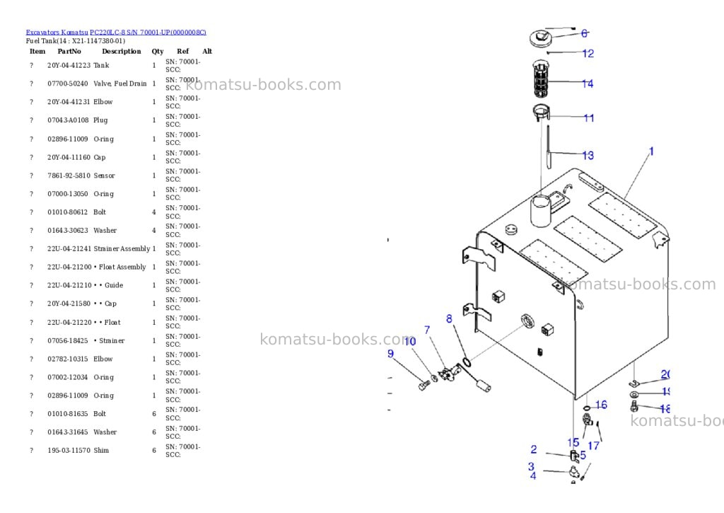 Komatsu pc220lc-8 s/n 70001-up ecot3 Parts catalog cover Page 9 Komatsu pc220lc-8 s/n 70001-up ecot3 Parts catalog cover Page 9