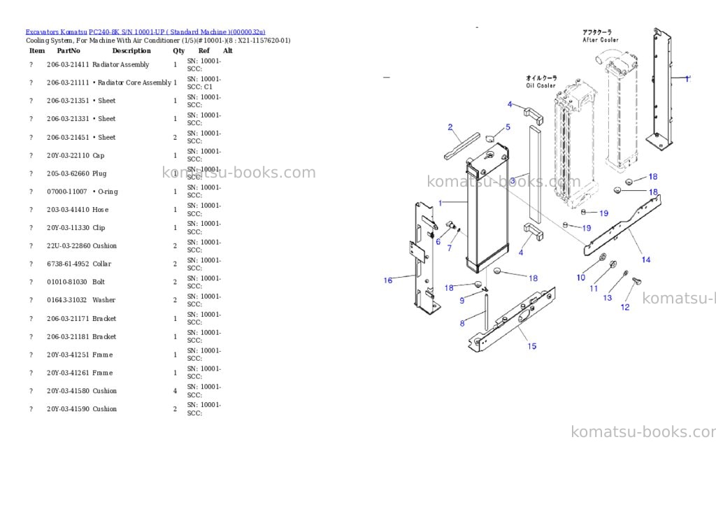 Komatsu pc240-8k s/n 10001-up standard machine Parts catalog cover Page 4 Komatsu pc240-8k s/n 10001-up standard machine Parts catalog cover Page 4
