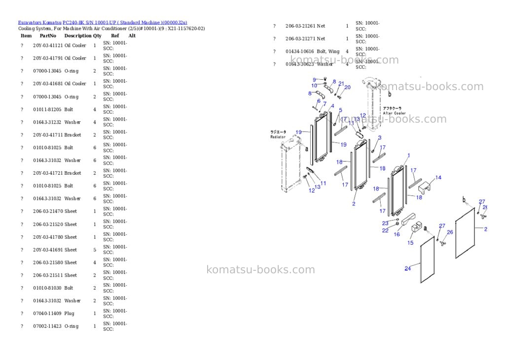 Komatsu pc240-8k s/n 10001-up standard machine Parts catalog cover Page 5 Komatsu pc240-8k s/n 10001-up standard machine Parts catalog cover Page 5