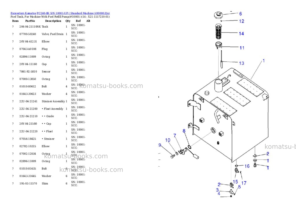 Komatsu pc240-8k s/n 10001-up standard machine Parts catalog cover Page 9 Komatsu pc240-8k s/n 10001-up standard machine Parts catalog cover Page 9