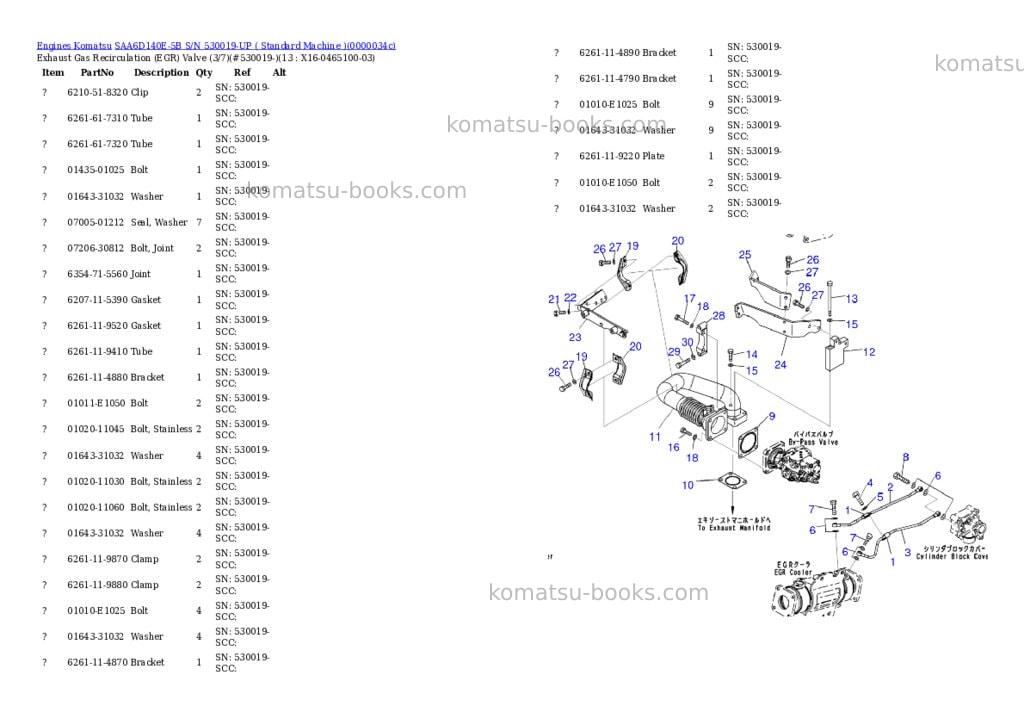 Komatsu saa6d140e-5b s/n 530019-up standard machine Parts catalog cover Page 10 Komatsu saa6d140e-5b s/n 530019-up standard machine Parts catalog cover Page 10