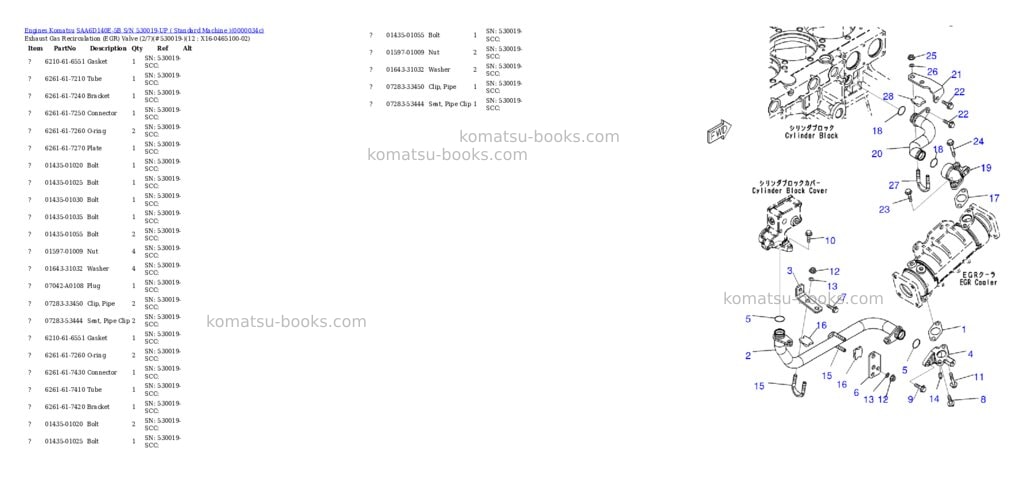 Komatsu saa6d140e-5b s/n 530019-up standard machine Parts catalog cover Page 9 Komatsu saa6d140e-5b s/n 530019-up standard machine Parts catalog cover Page 9