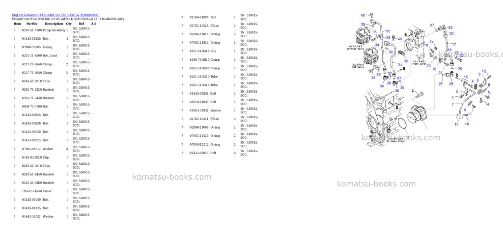 Komatsu saa6d140e-5d s/n 530015-up Parts catalog cover Page 10 Komatsu saa6d140e-5d s/n 530015-up Parts catalog cover Page 10