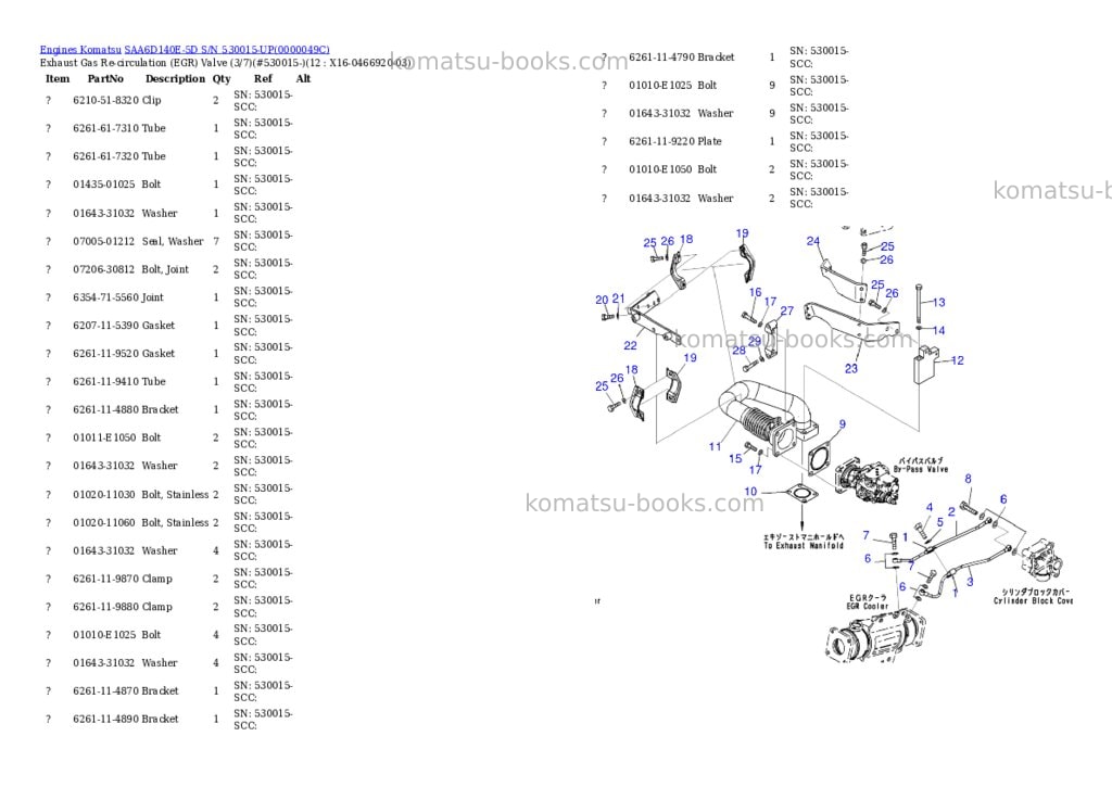 Komatsu saa6d140e-5d s/n 530015-up Parts catalog cover Page 9 Komatsu saa6d140e-5d s/n 530015-up Parts catalog cover Page 9