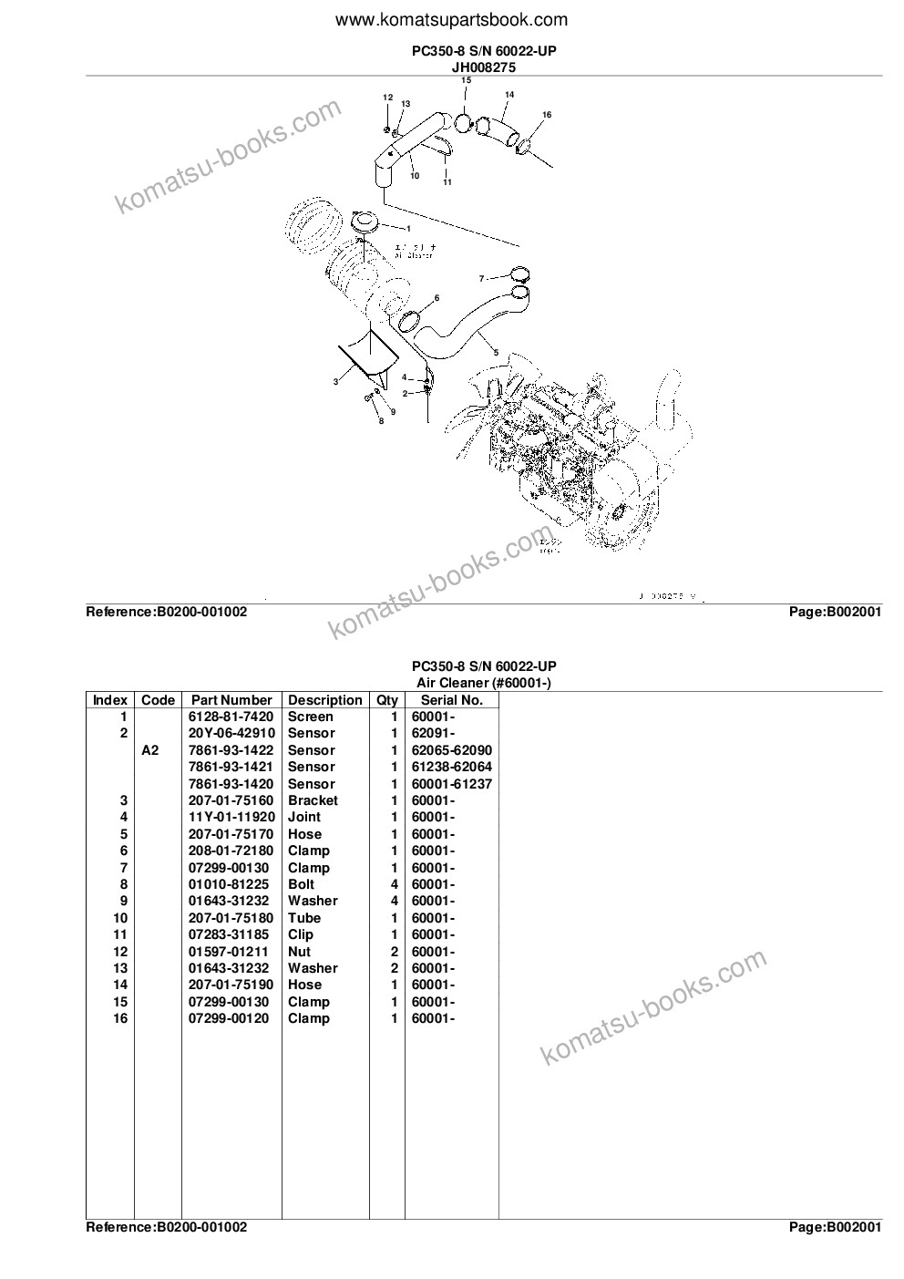 Komatsu PC350-8 S/N 60022-UP Каталог запчастей обложка Страница 7