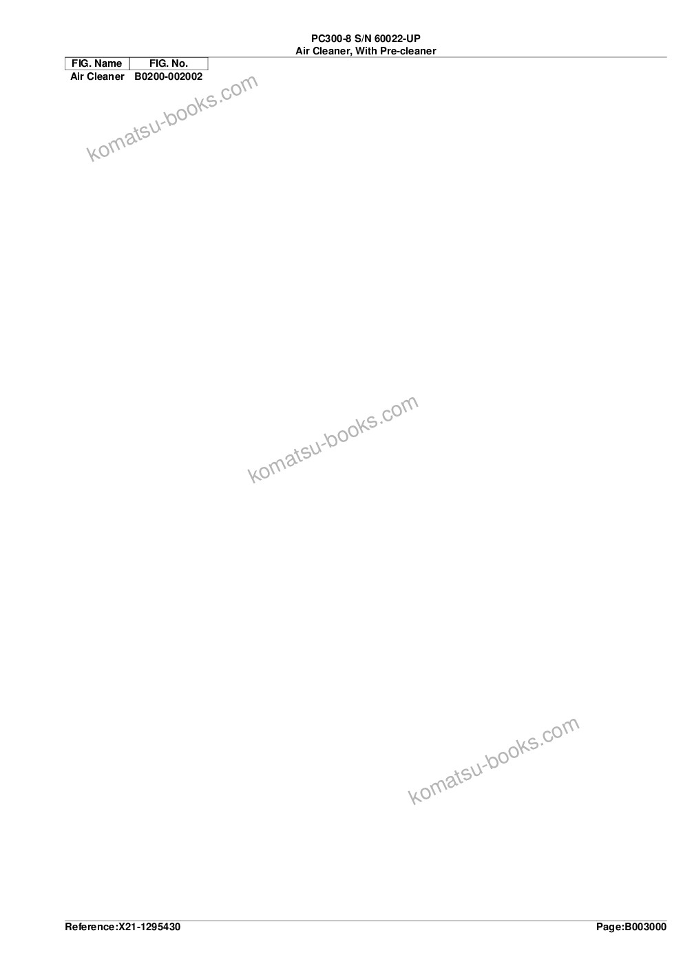Komatsu PC300-8 S/N 60022-UP Parts catalog cover Page 8 Komatsu PC300-8 S/N 60022-UP Parts catalog cover Page 8