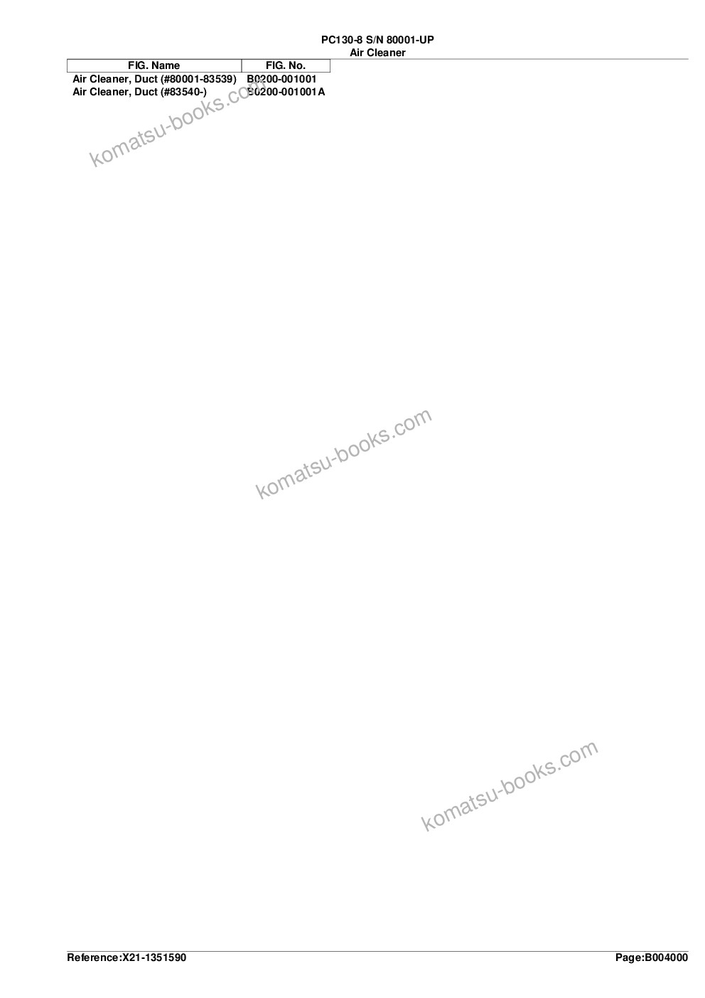 Komatsu PC130-8 S/N 80001-UP Katalog dílů obálka Strana 10