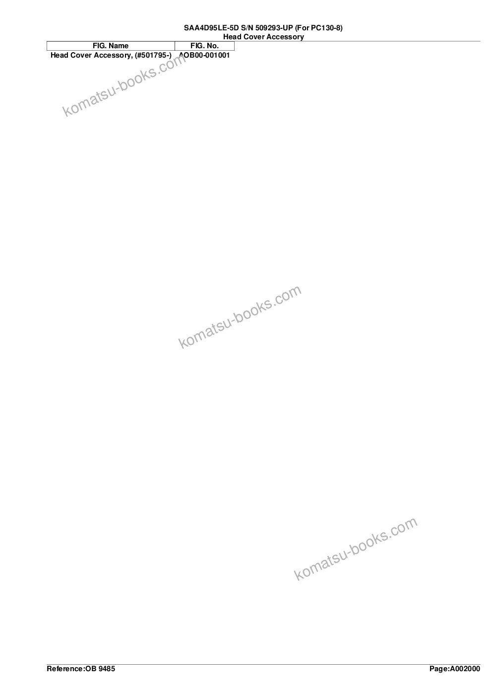 Komatsu saa4d95le-5d s/n 501795-up for pc130-8 Parts catalog cover Page 5 Komatsu saa4d95le-5d s/n 501795-up for pc130-8 Parts catalog cover Page 5