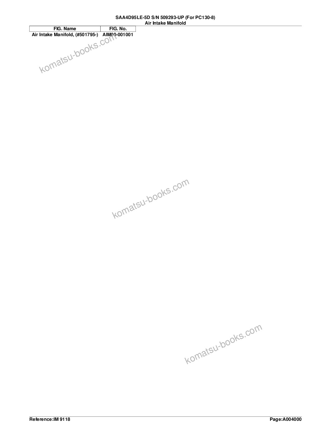 Komatsu saa4d95le-5d s/n 501795-up for pc130-8 Parts catalog cover Page 9 Komatsu saa4d95le-5d s/n 501795-up for pc130-8 Parts catalog cover Page 9