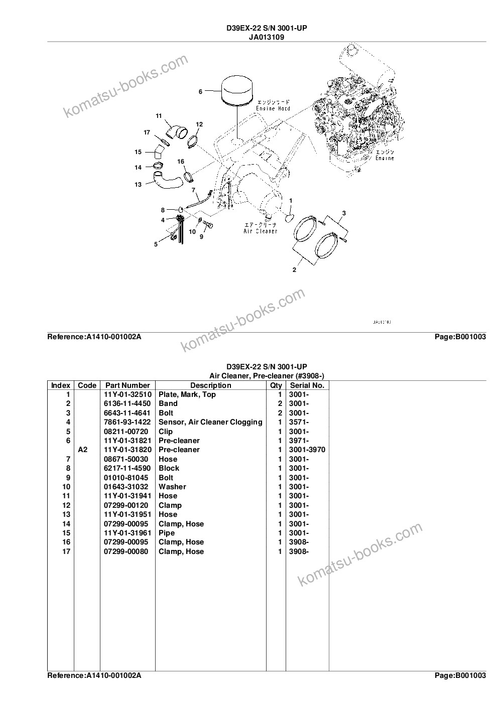 Komatsu d39ex-22 s/n 3001-up Parts catalog cover Page 6 Komatsu d39ex-22 s/n 3001-up Parts catalog cover Page 6