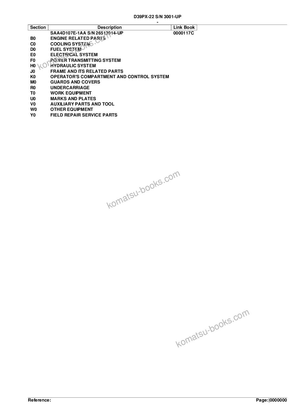 Komatsu d39px-22 s/n 3001-up Parts catalog cover Komatsu d39px-22 s/n 3001-up Parts catalog cover