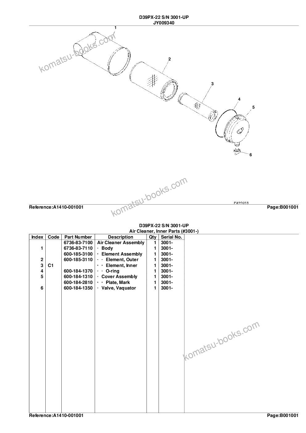 Komatsu d39px-22 s/n 3001-up Parts catalog cover Page 4 Komatsu d39px-22 s/n 3001-up Parts catalog cover Page 4