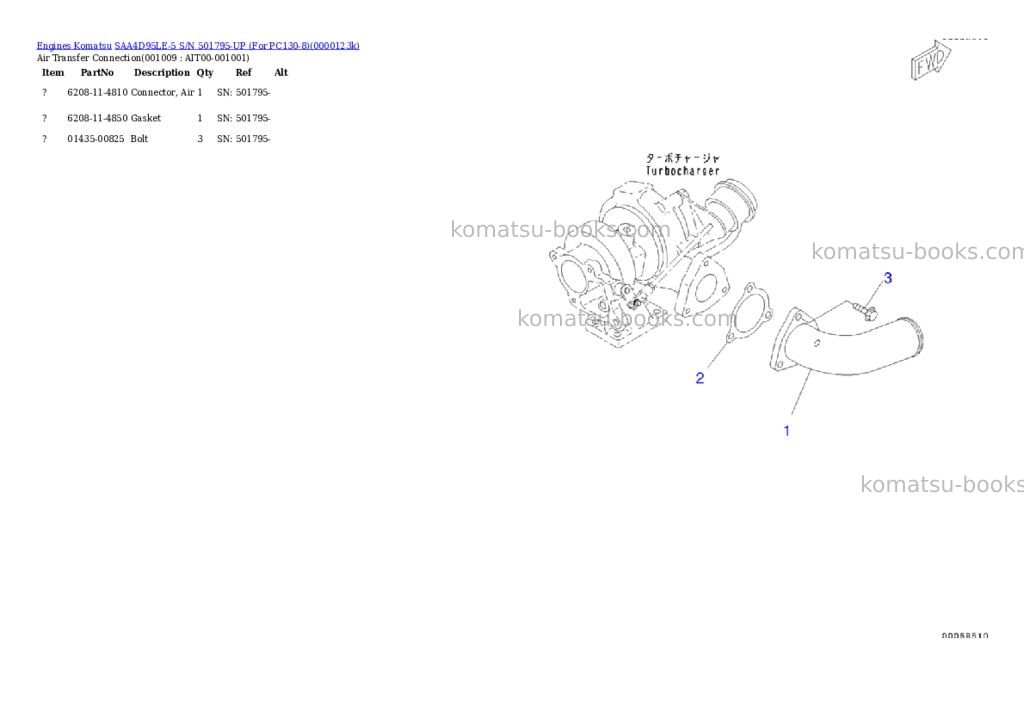Komatsu SAA4D95LE-5 S/N 501795-UP (For PC130-8) Parts catalog cover Page 8 Komatsu SAA4D95LE-5 S/N 501795-UP (For PC130-8) Parts catalog cover Page 8