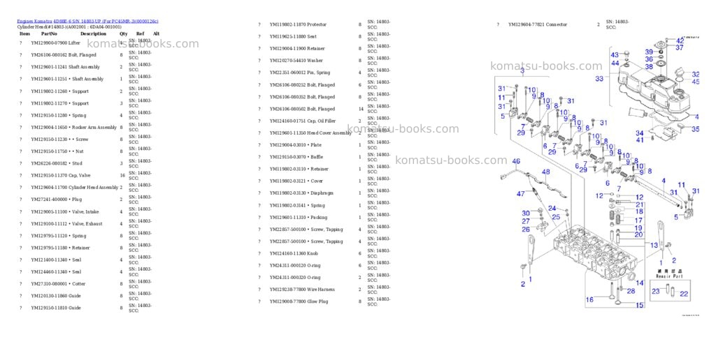 Komatsu 4d88e-6 s/n 14803-up for pc45mr-3 Parts catalog cover Komatsu 4d88e-6 s/n 14803-up for pc45mr-3 Parts catalog cover