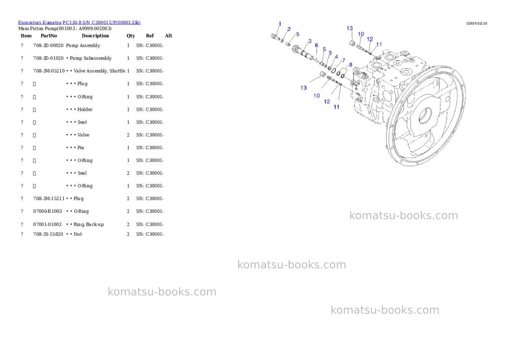 Komatsu pc130-8 s/n c30001-up Parts catalog cover Page 2