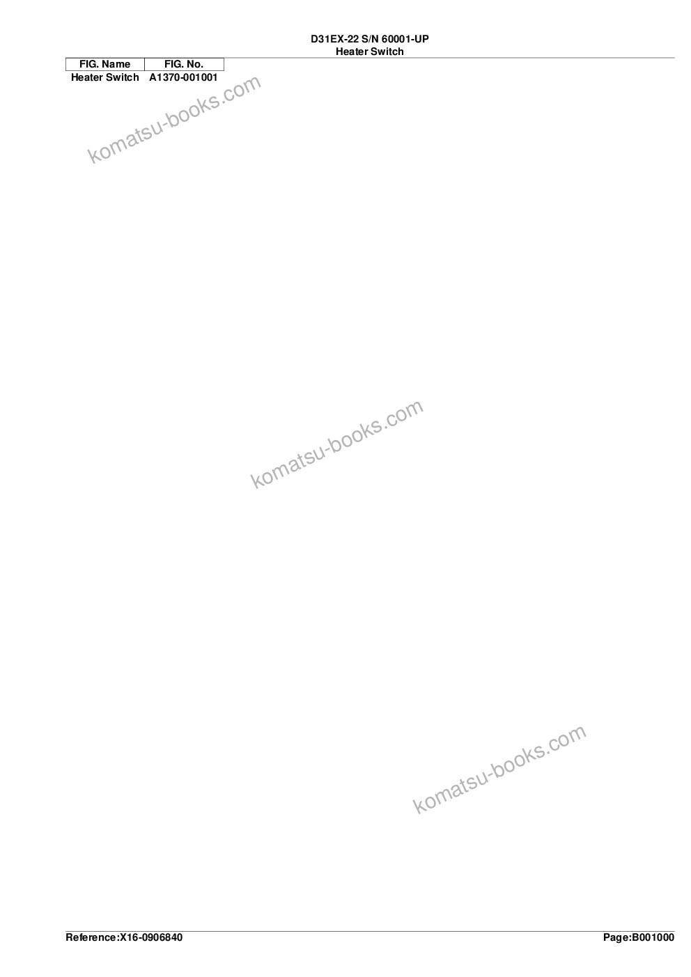Komatsu d31ex-22 s/n 60001-up Parts catalog cover Page 3