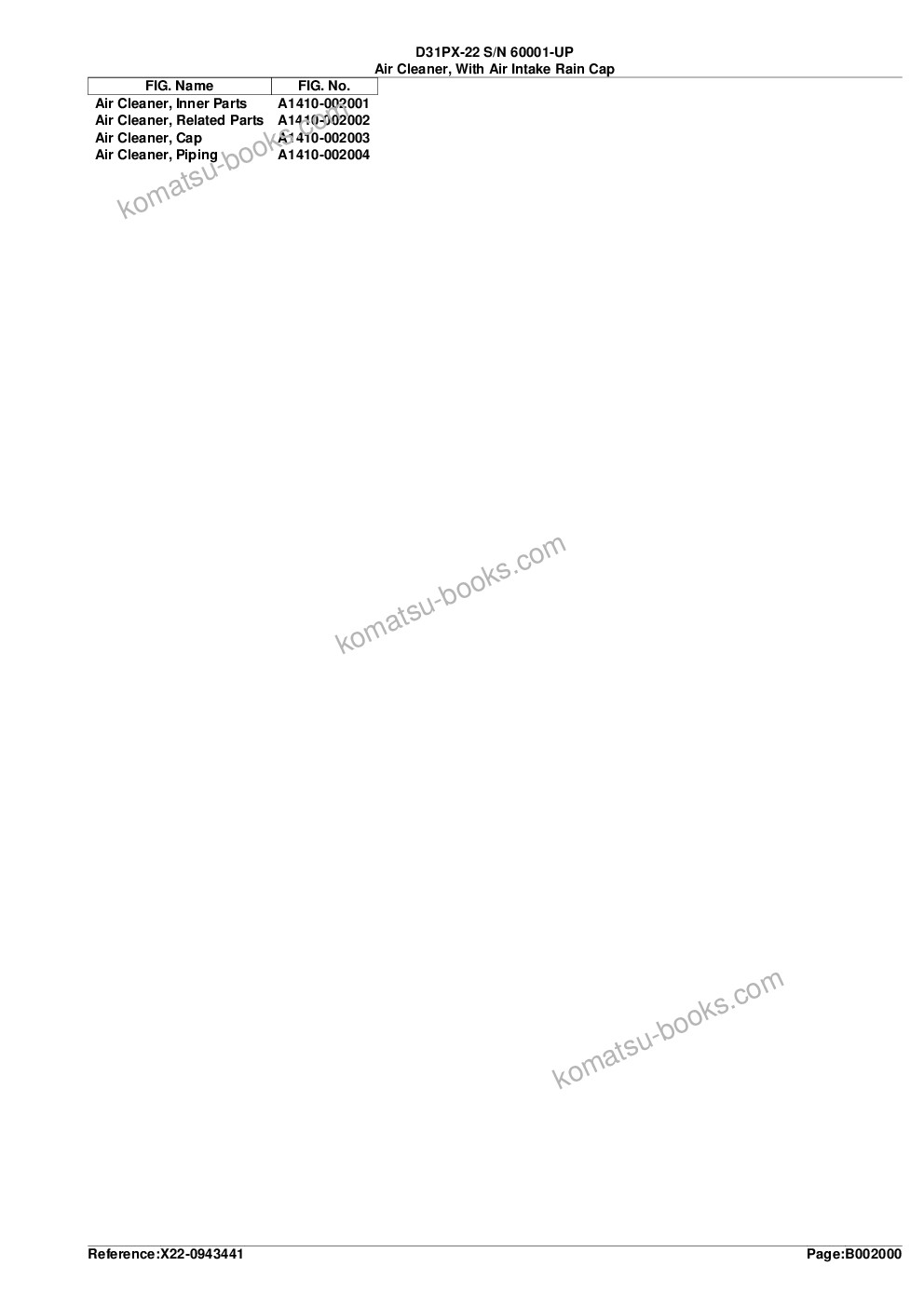 Komatsu d31px-22 s/n 60001-up Parts catalog cover Page 5