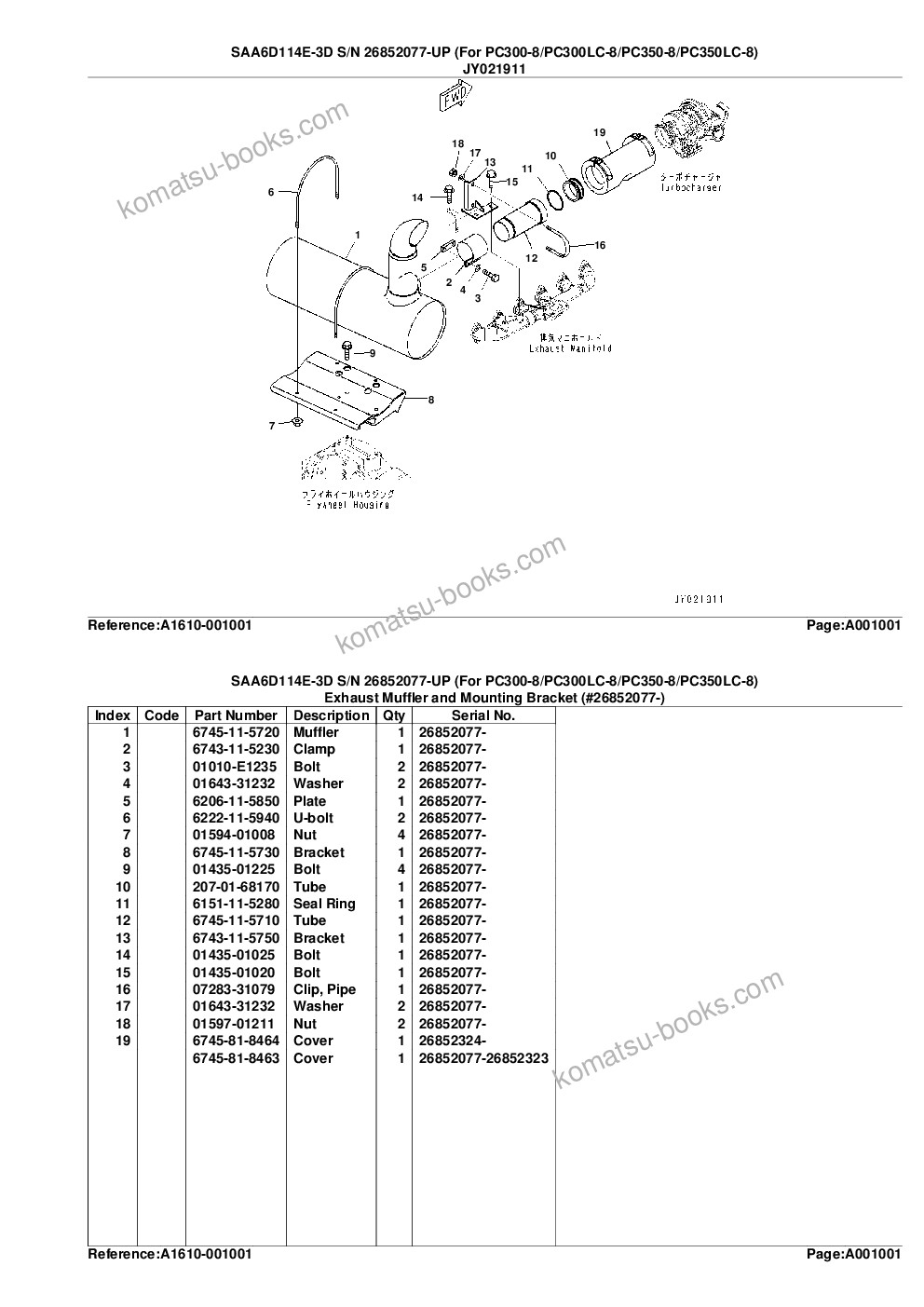 Komatsu saa6d114e-3d s/n 26852077-up for pc300-8/pc300lc-8/pc350-8/pc350lc-8 Parts catalog cover Page 4