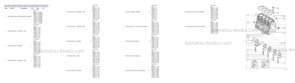 Komatsu 4D88E-6 S/N 14803-UP (For PC40MR-3/PC55MR-3) Parts catalog cover Komatsu 4D88E-6 S/N 14803-UP (For PC40MR-3/PC55MR-3) Parts catalog cover
