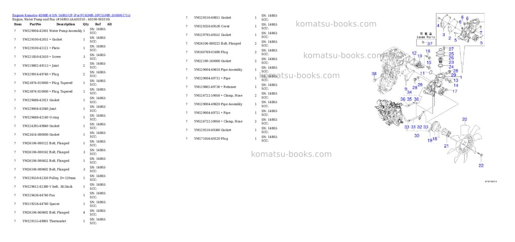 Komatsu 4d88e-6 s/n -up for pc45mr-3 Parts catalog cover Page 9
