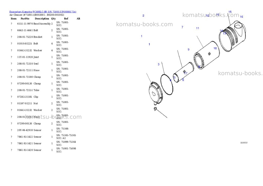 Komatsu pc400lc-8r s/n 75001-up Parts catalog cover Page 2 Komatsu pc400lc-8r s/n 75001-up Parts catalog cover Page 2