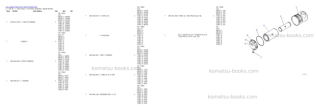Komatsu PC450-8 S/N 70001-UP Parts catalog cover Page 3 Komatsu PC450-8 S/N 70001-UP Parts catalog cover Page 3