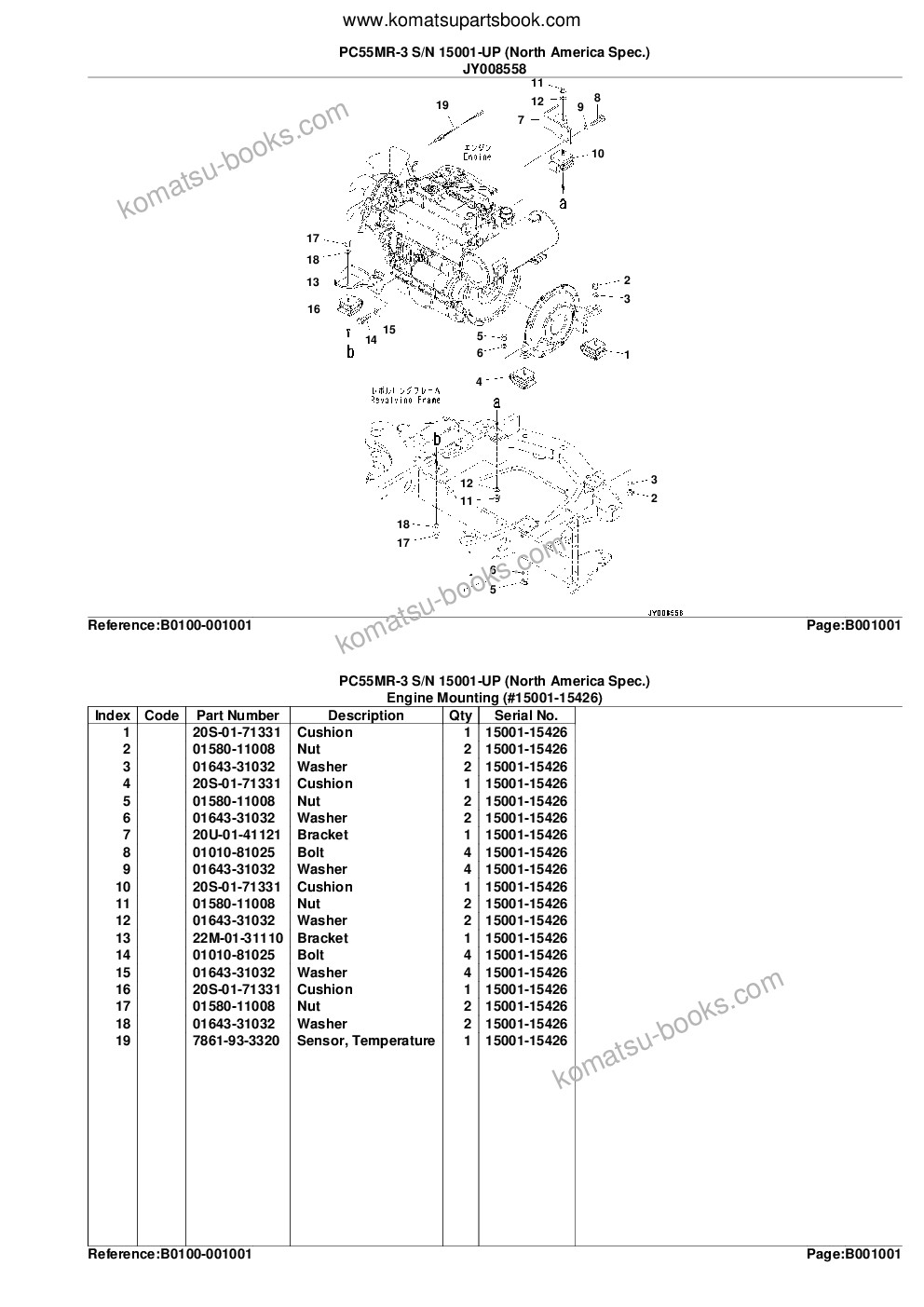 Komatsu PC55MR-3 S/N 15001-UP (North America Spec.) Parts catalog cover Page 4