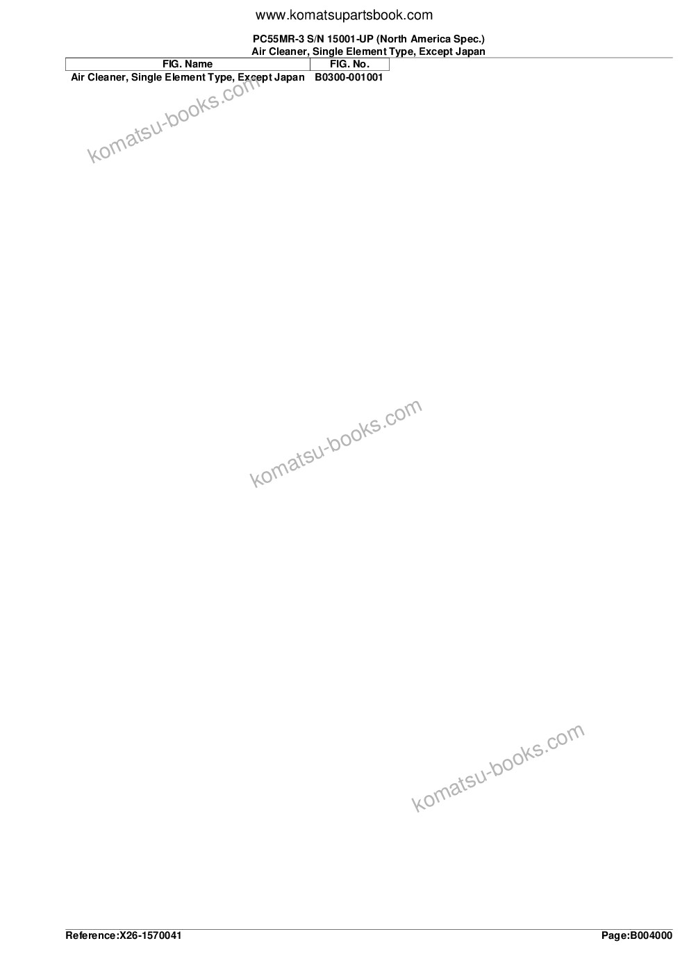 Komatsu PC55MR-3 S/N 15001-UP (North America Spec.) Parts catalog cover Page 9