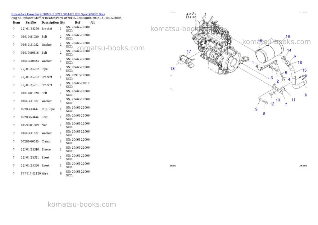 Komatsu pc18mr-3 s/n -up Parts catalog cover Page 2 Komatsu pc18mr-3 s/n -up Parts catalog cover Page 2