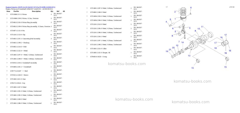 Komatsu 3d67e-2a s/n -up for pc18mr-3 Parts catalog cover Page 10