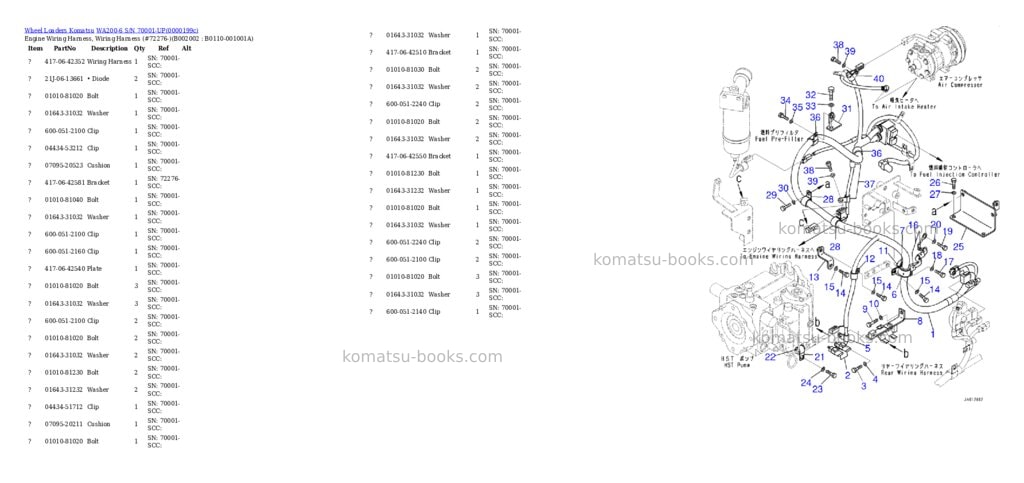 Komatsu WA200-6 S/N 70001-UP Parts catalog cover Page 2