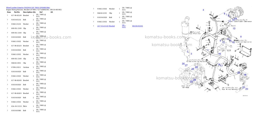 Komatsu WA200-6 S/N 70001-UP Parts catalog cover Page 3
