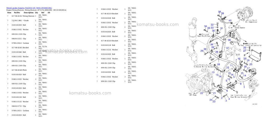 Komatsu WA200-6 S/N 70001-UP Parts catalog cover Page 9