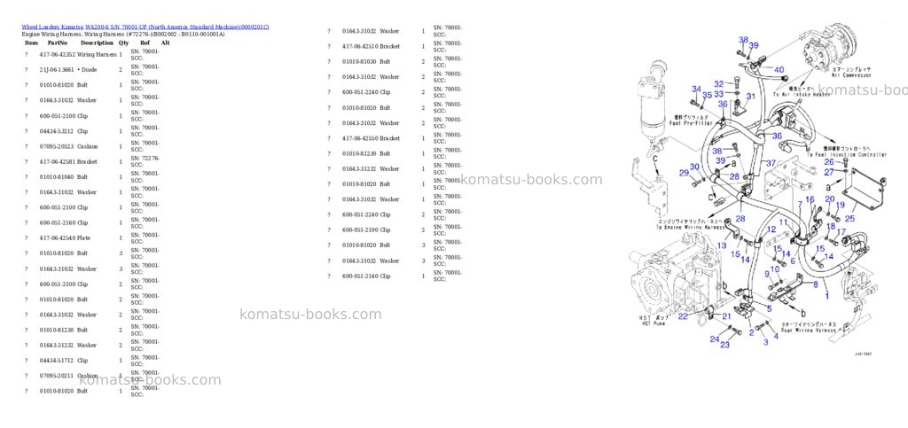 Komatsu WA200-6 S/N 70001-UP (North America Standard Machine) Parts catalog cover Page 2