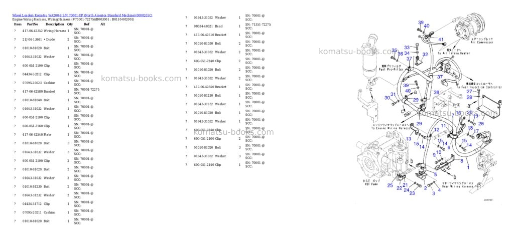 Komatsu WA200-6 S/N 70001-UP (North America Standard Machine) Parts catalog cover Page 8