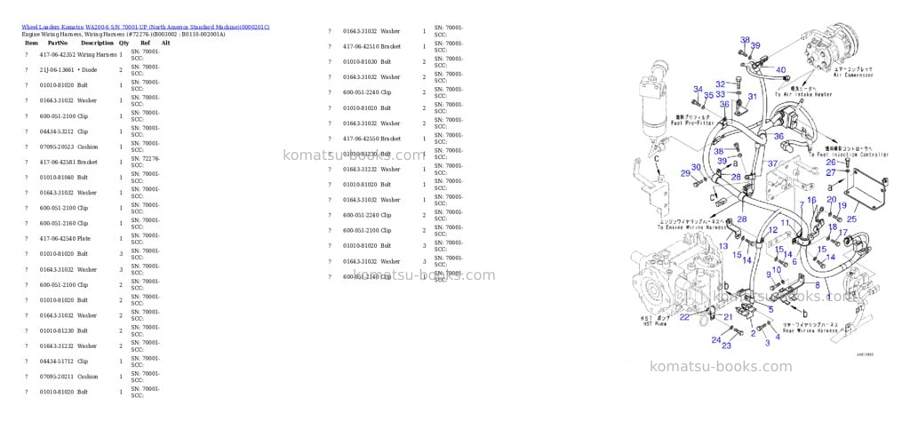 Komatsu WA200-6 S/N 70001-UP (North America Standard Machine) Parts catalog cover Page 9