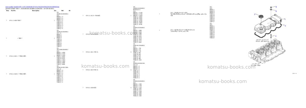 Komatsu SAA4D107E-1 S/N 26508146-UP (For WA200-6/WA200-6Y) Parts catalog cover Page 3 Komatsu SAA4D107E-1 S/N 26508146-UP (For WA200-6/WA200-6Y) Parts catalog cover Page 3
