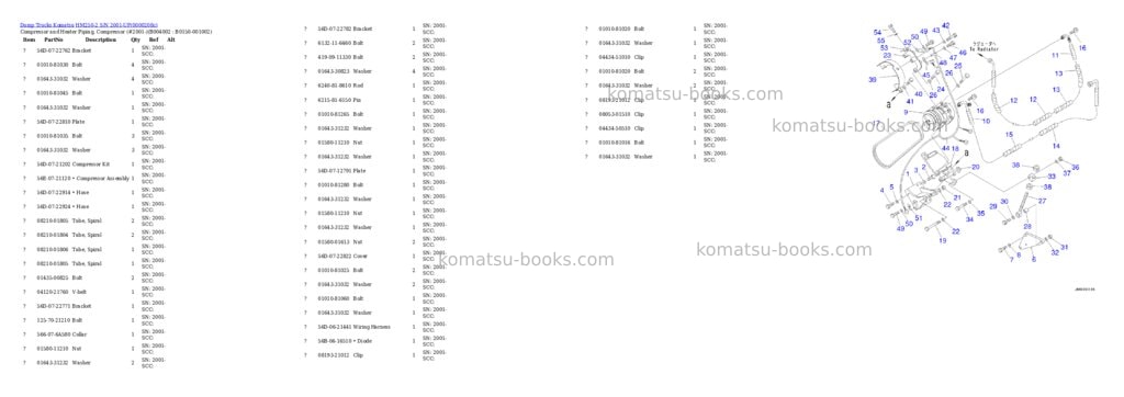 Komatsu hm250-2 s/n 2001-up Parts catalog cover Page 5