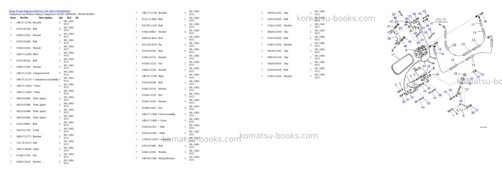 Komatsu hm250-2 s/n 2001-up Parts catalog cover Page 7