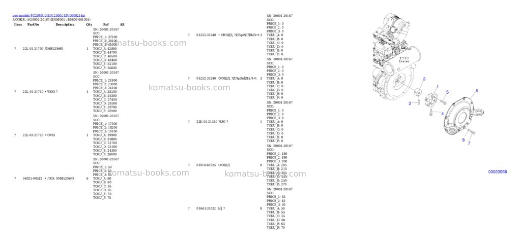 Komatsu PC20MR-3 S/N 20001-UP Parts catalog cover Komatsu PC20MR-3 S/N 20001-UP Parts catalog cover