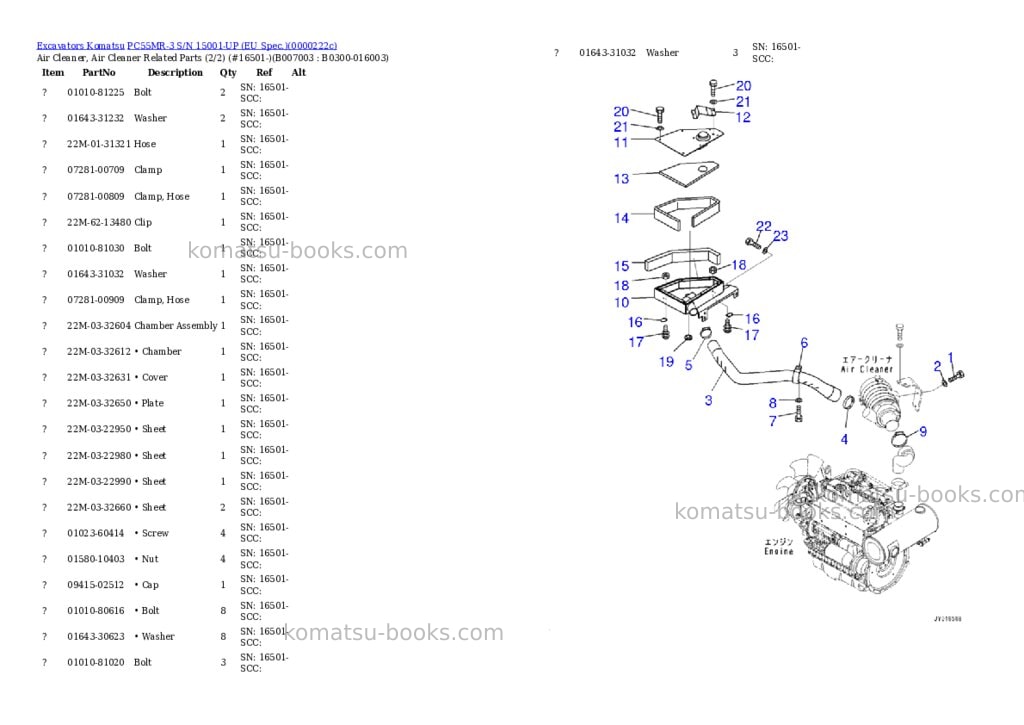 Komatsu PC55MR-3 S/N 15001-UP (EU Spec.) Parts catalog cover Page 10