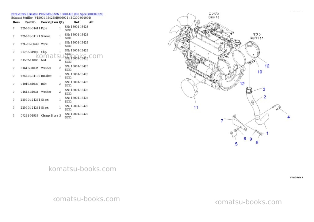 Komatsu PC55MR-3 S/N 15001-UP (EU Spec.) Parts catalog cover Page 2