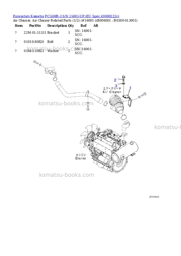 Komatsu PC55MR-3 S/N 15001-UP (EU Spec.) Parts catalog cover Page 5