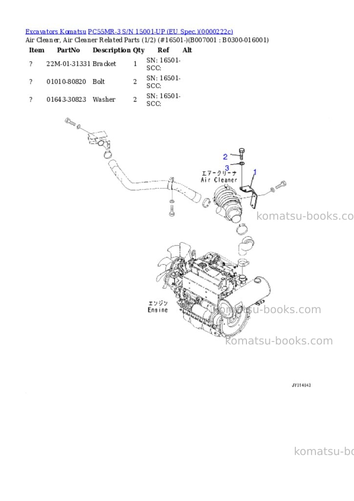 Komatsu PC55MR-3 S/N 15001-UP (EU Spec.) Parts catalog cover Page 8