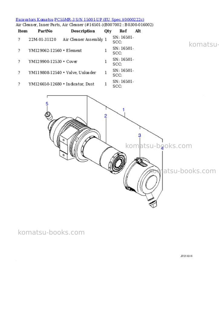 Komatsu PC55MR-3 S/N 15001-UP (EU Spec.) Parts catalog cover Page 9