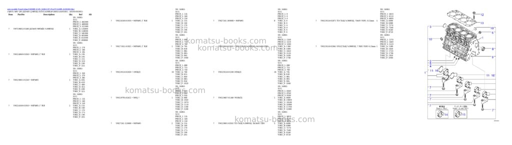 Komatsu 4D88E-6 S/N 14803-UP (For PC55MR-3) Parts catalog cover