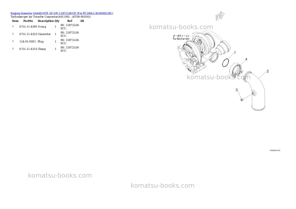 Komatsu saa4d107e-1d s/n 21872538-up for pc160lc-8 Parts catalog cover Page 10
